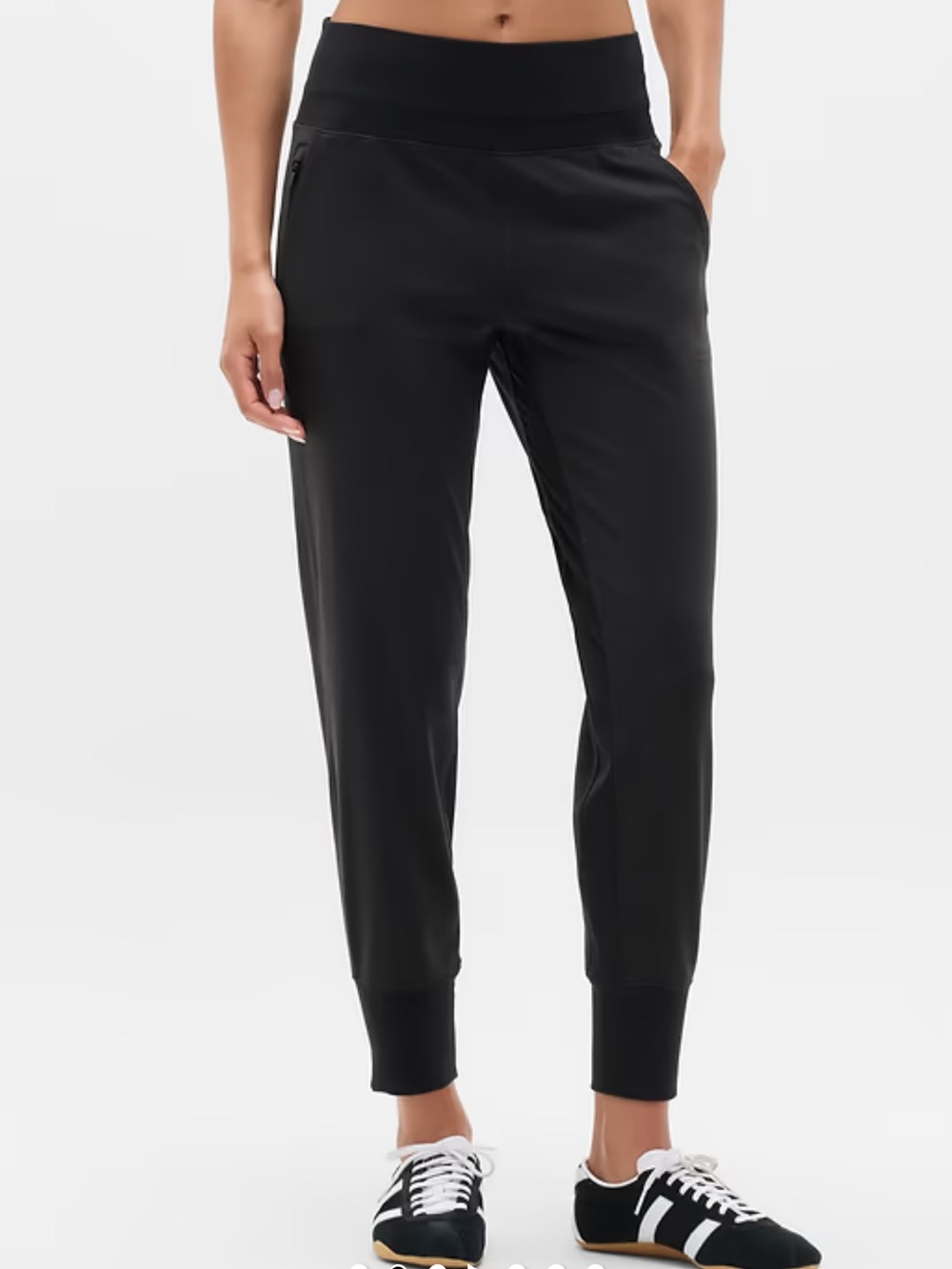 Athleta Venice High Rise Black Jogger Pants  - Size Large Tall